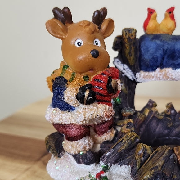 Festive Reindeer Christmas Candle Holder - Picture 3 of 15